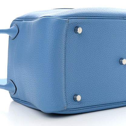 Hermes Taurillon Clemence Lindy 30 Bleu Paradis 9 of 15