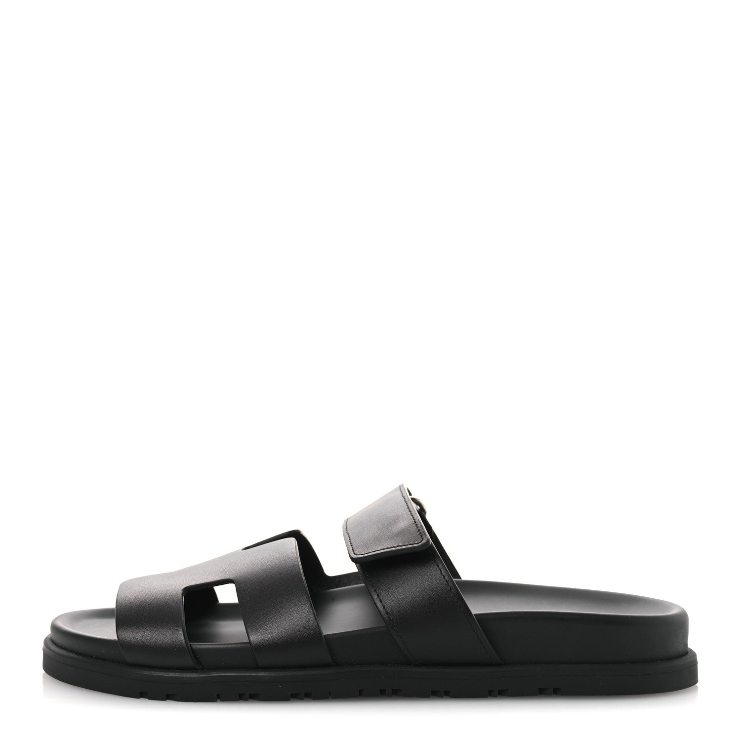 Hermes Calfskin Womens Chypre Sandals 39 Black 1 of 11