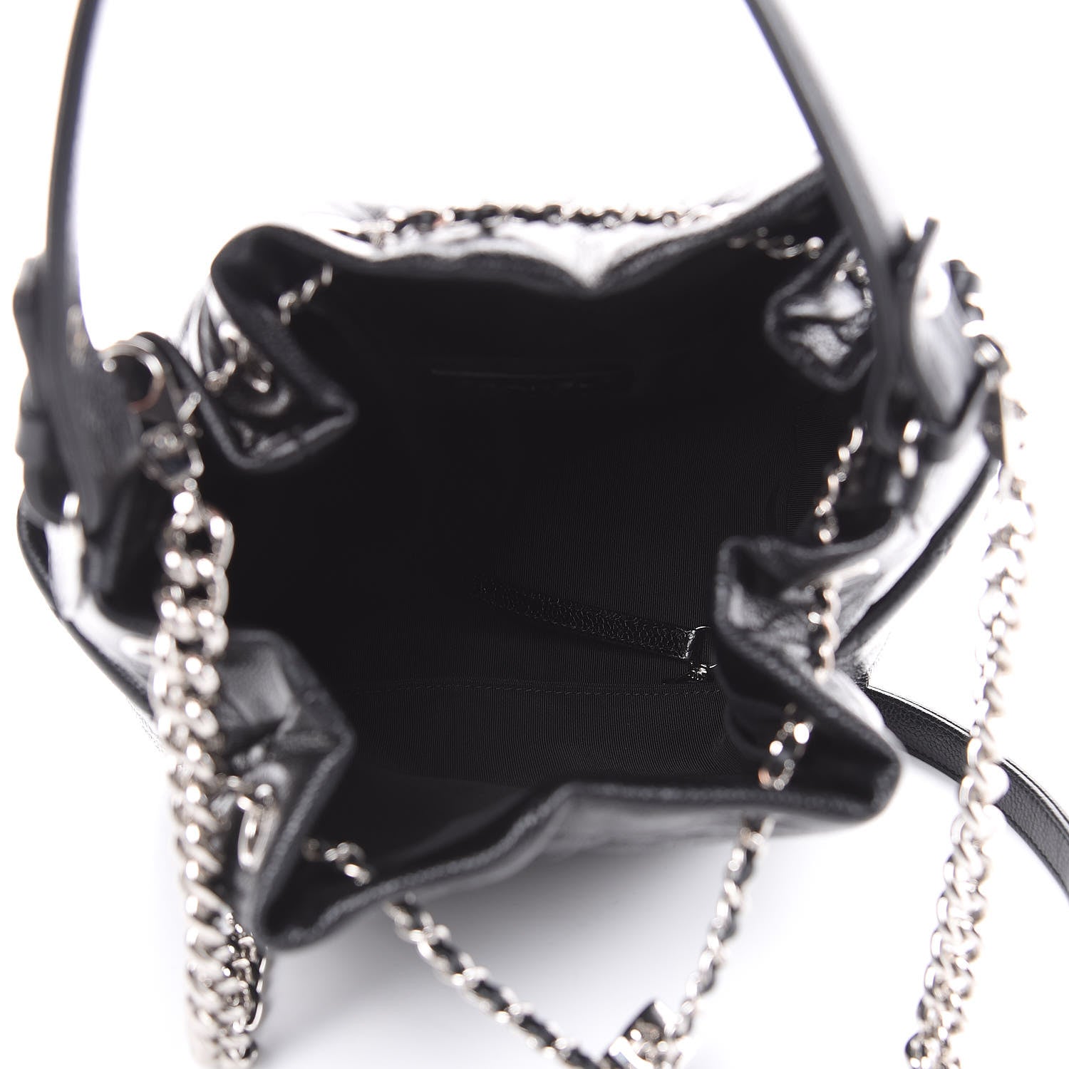 Chanel Caviar Quilted Small Chain Bucket Bag Black 5 of 10