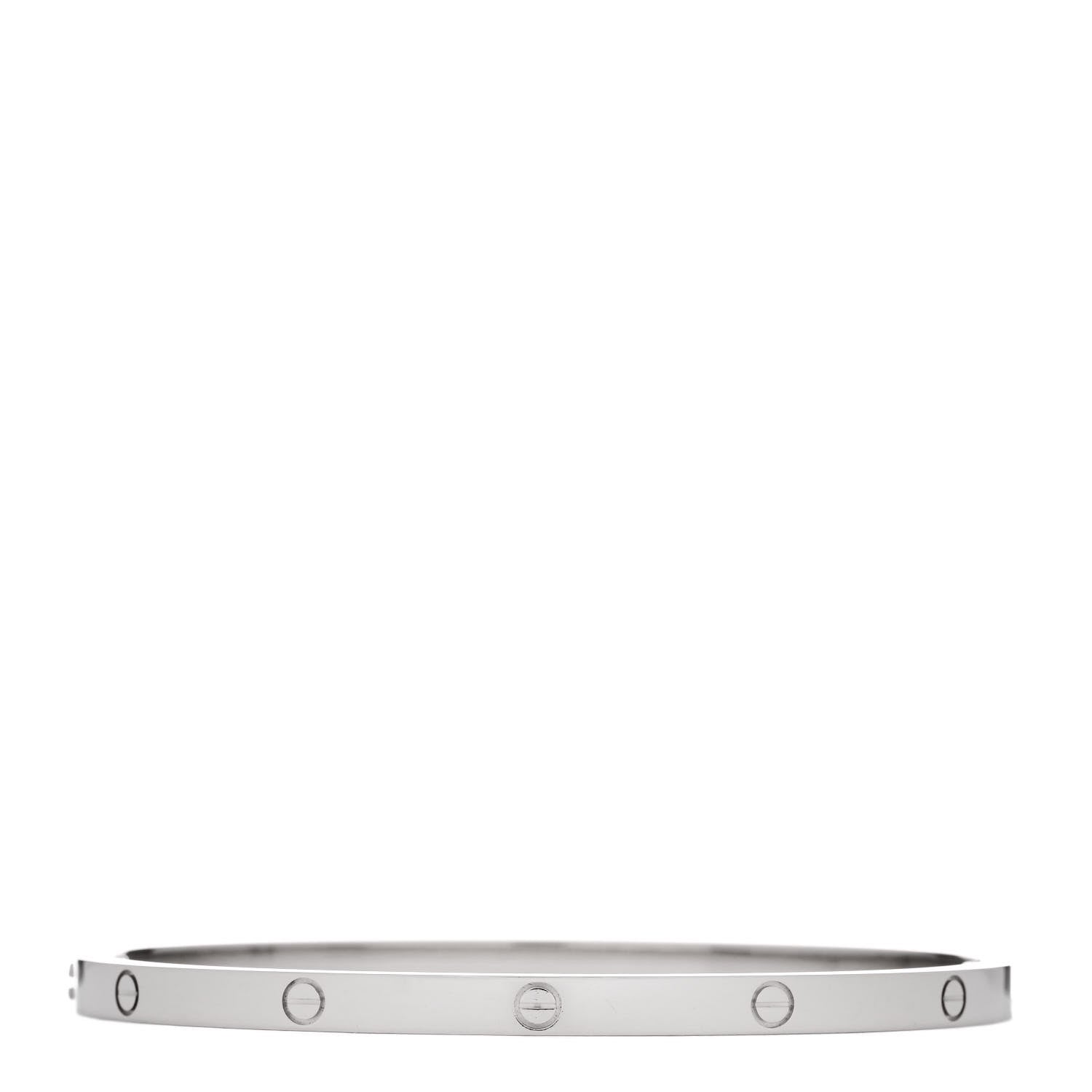 Cartier 18K White Gold Small LOVE Bracelet 17 2 of 8