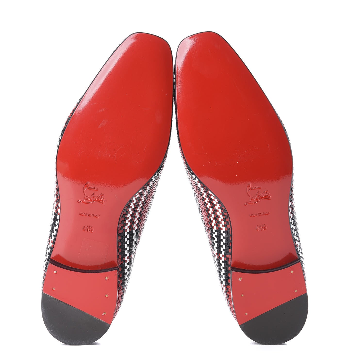 Christian Louboutin Calfskin Tresse Taty Mens Dada Flat Loafers 41.5 Rouge Black 6 of 8