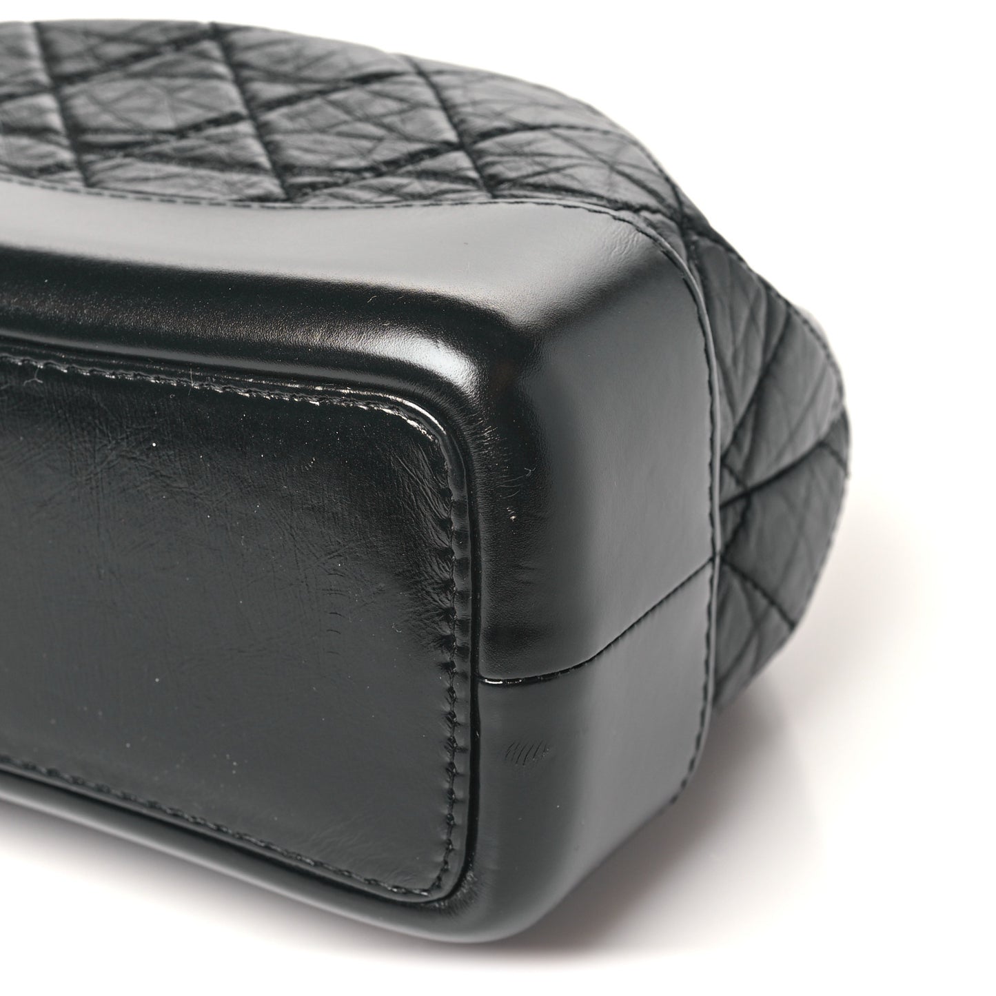 Aged Calfskin Quilted Small Gabrielle Backpack Black