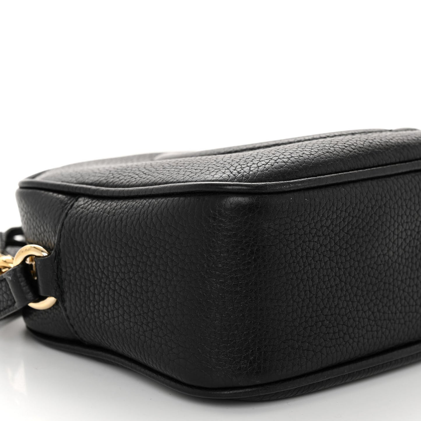 Pebbled Calfskin Small Soho Disco Bag Black