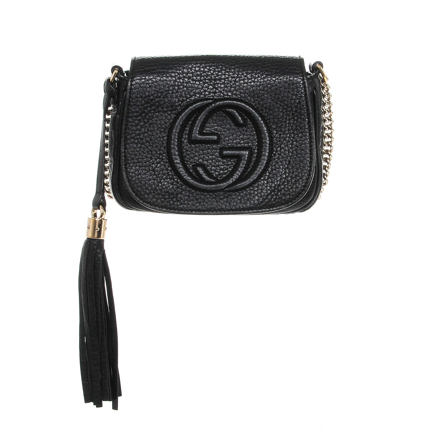 Gucci Pebbled Calfskin Small Soho Flap Crossbody Black 1 of 7