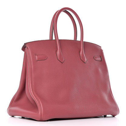 Hermes Taurillon Clemence Birkin 35 Bois de Rose 3 of 30