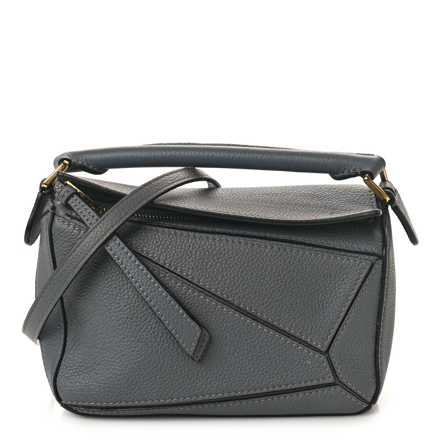 Loewe Soft Grained Calfskin Mini Puzzle Bag Gunmetal 1501689