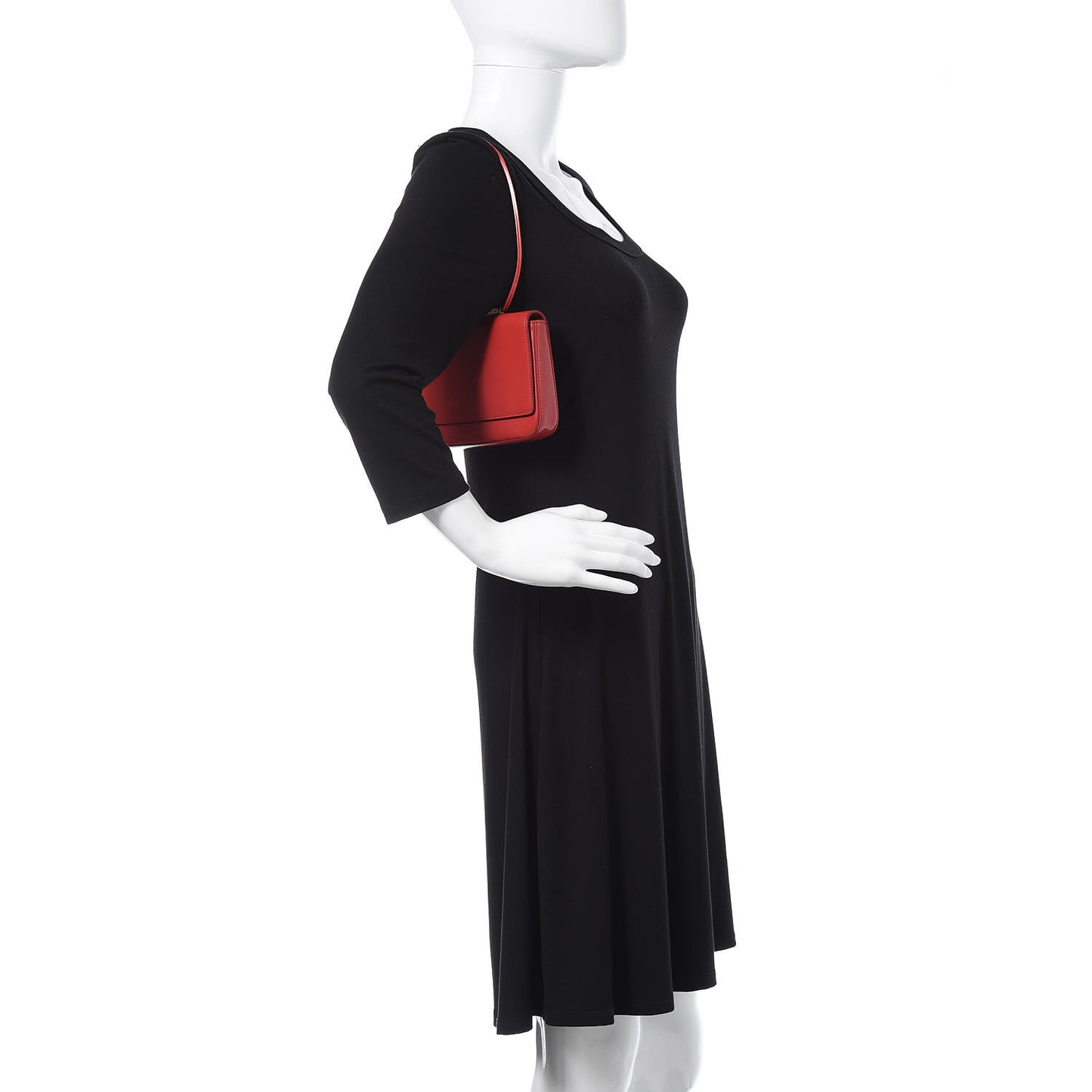 Calfskin Metal Bar Handbag Red