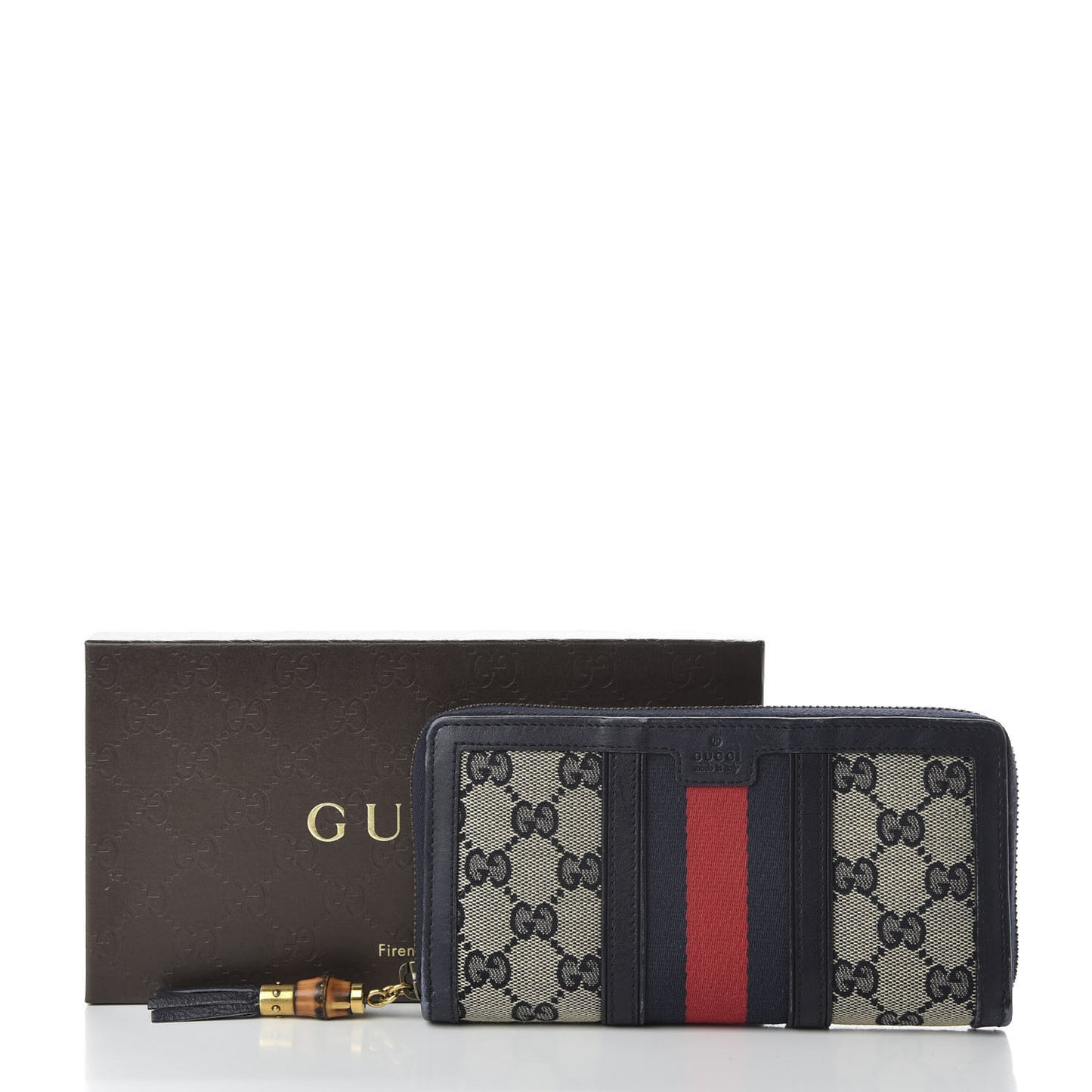 Monogram Web Rania Zip Around Wallet Navy