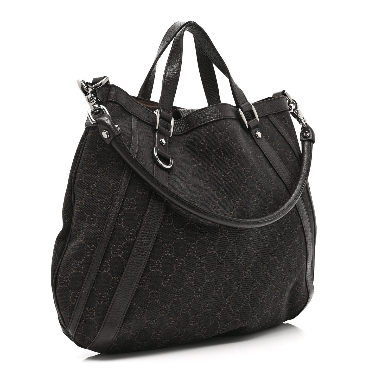 Monogram Medium Abbey Convertible Tote Dark Brown