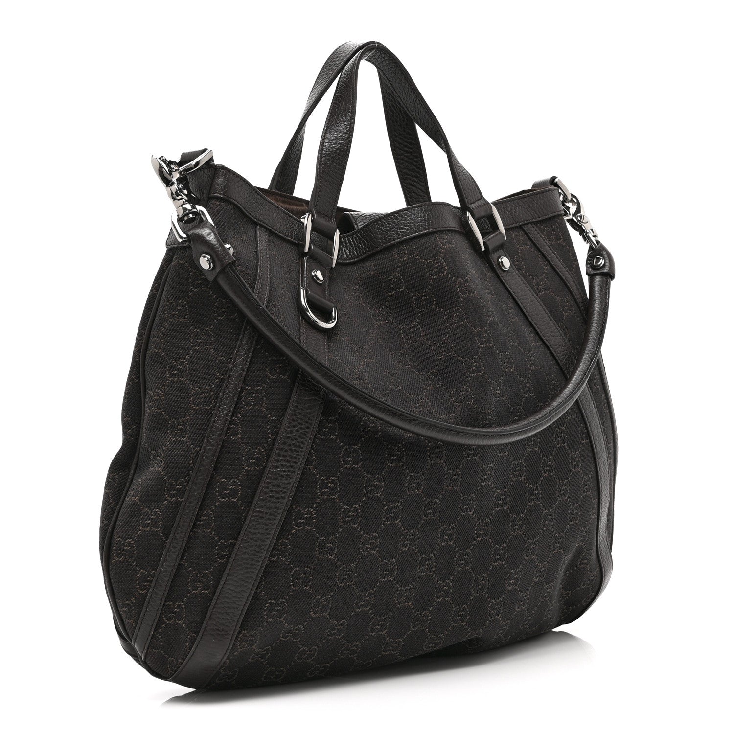 Gucci Monogram Medium Abbey Convertible Tote Dark Brown 3 of 10