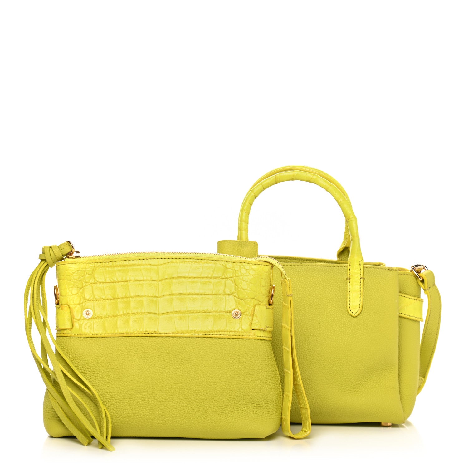 Nancy Gonzalez Calfskin Crocodile Mini Cristie Satchel Lime 2 of 13
