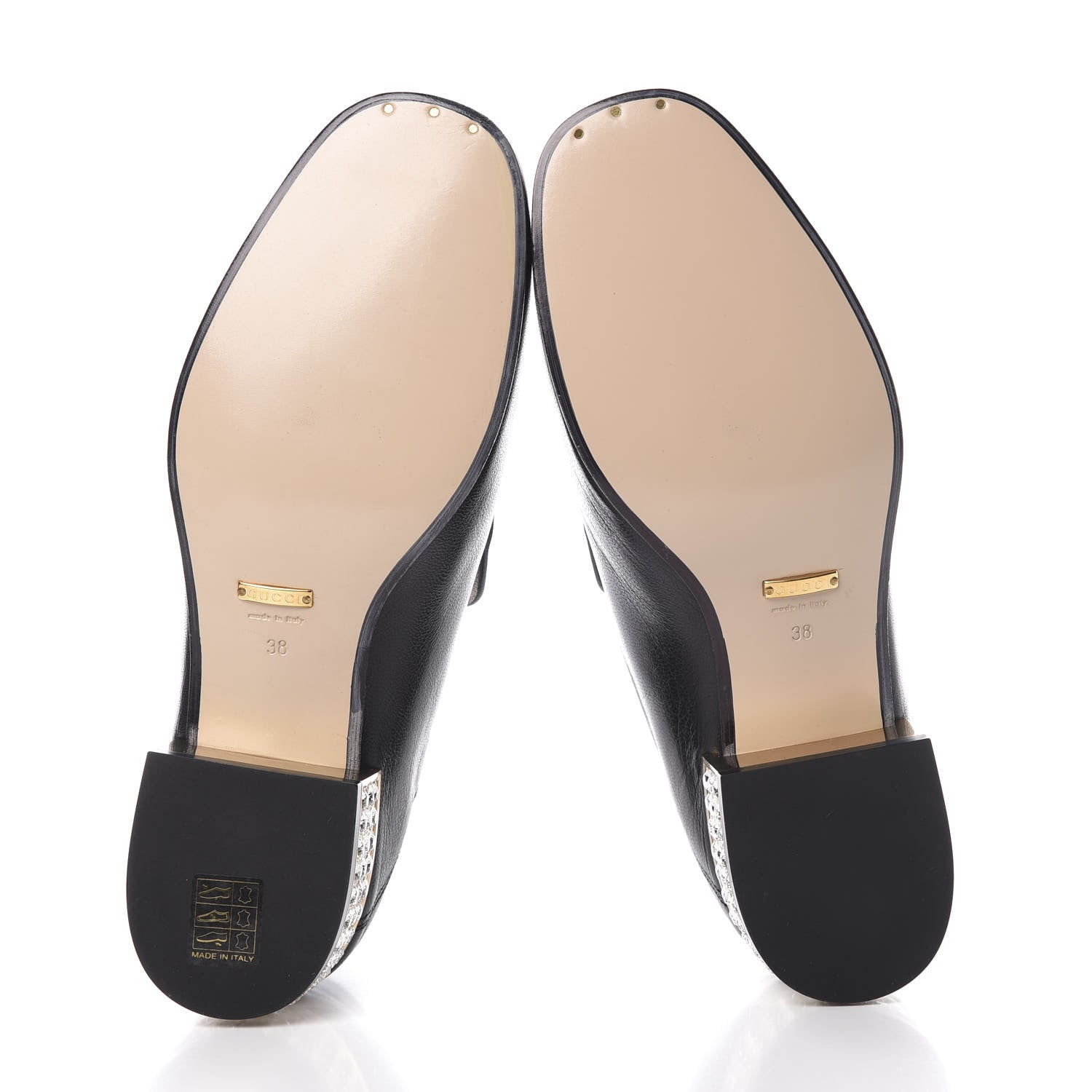 Gucci Goatskin Crystal Womens Horsebit Loafers 38 Black 6 of 14