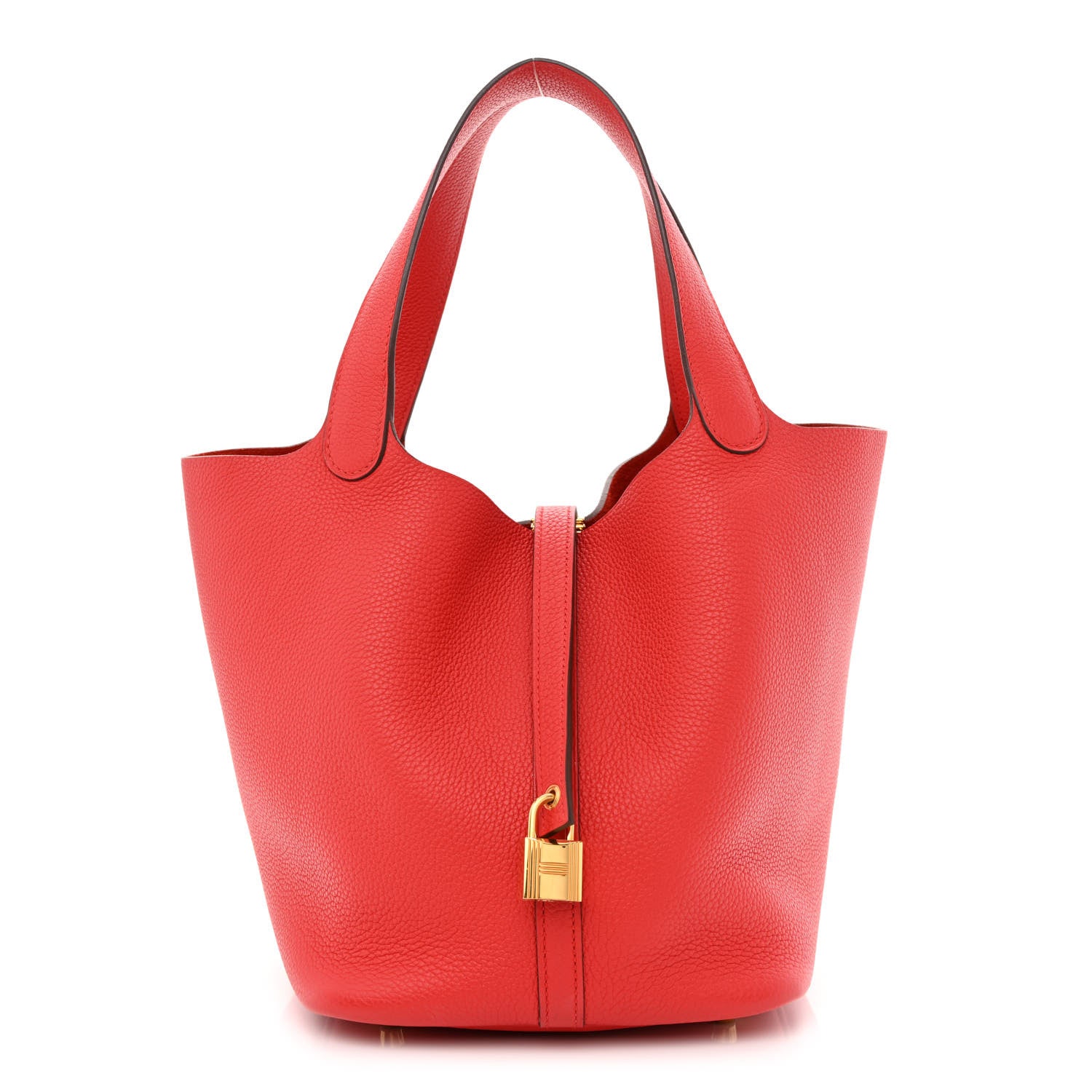 Hermes Taurillon Maurice Picotin Lock 22 MM Rouge De Coeur 1 of 11