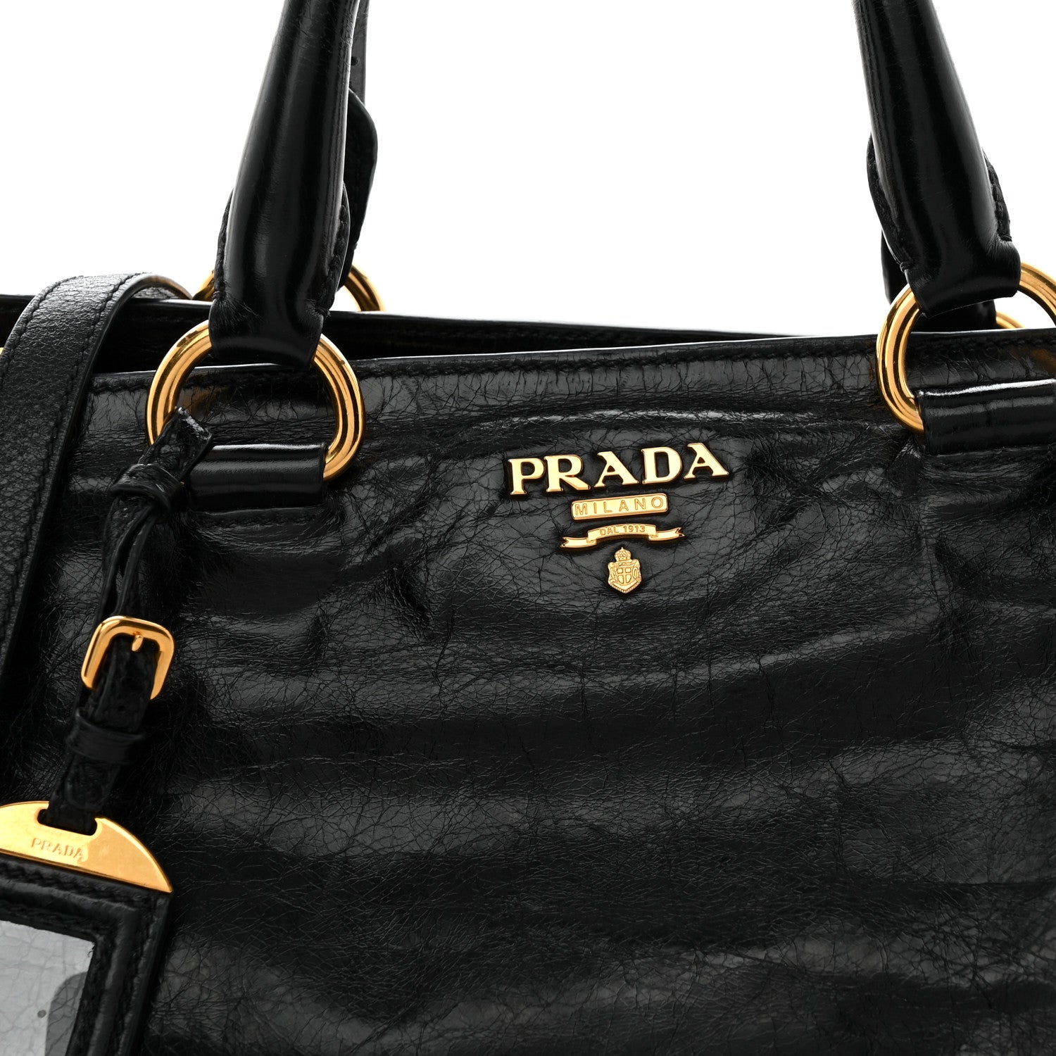Prada Vitello Shine Shopping Satchel Black 8 of 11