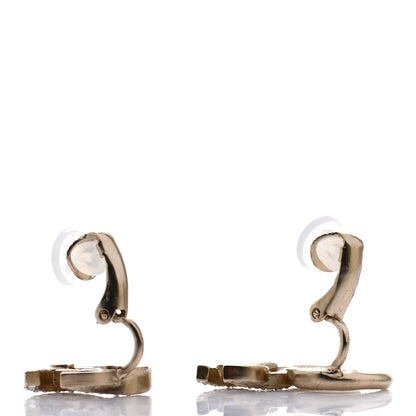 Chanel Crystal CC No 5 Clip On Earrings Gold 3 of 4