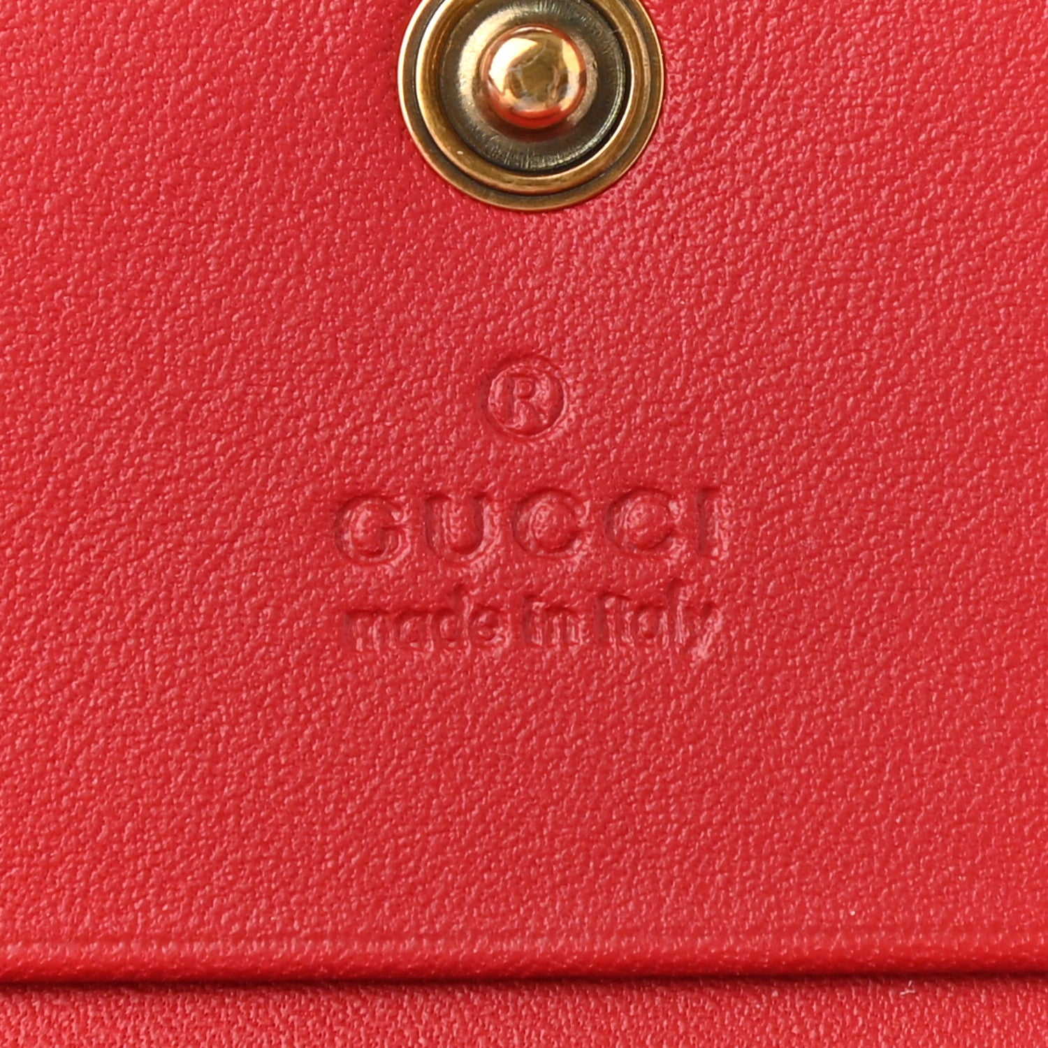 Gucci GG Supreme Monogram Cherry Embellished Card Case Wallet Hibiscus Red 6 of 7