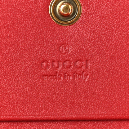 Gucci GG Supreme Monogram Cherry Embellished Card Case Wallet Hibiscus Red 6 of 7