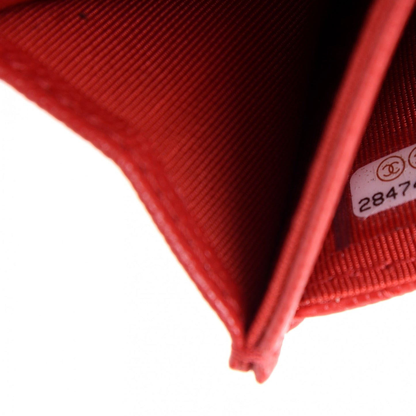 Caviar Quilted Flap Card Holder Wallet Red