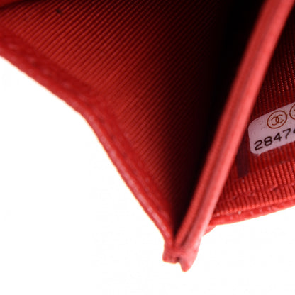 Chanel Caviar Quilted Flap Card Holder Wallet Red 8 of 9