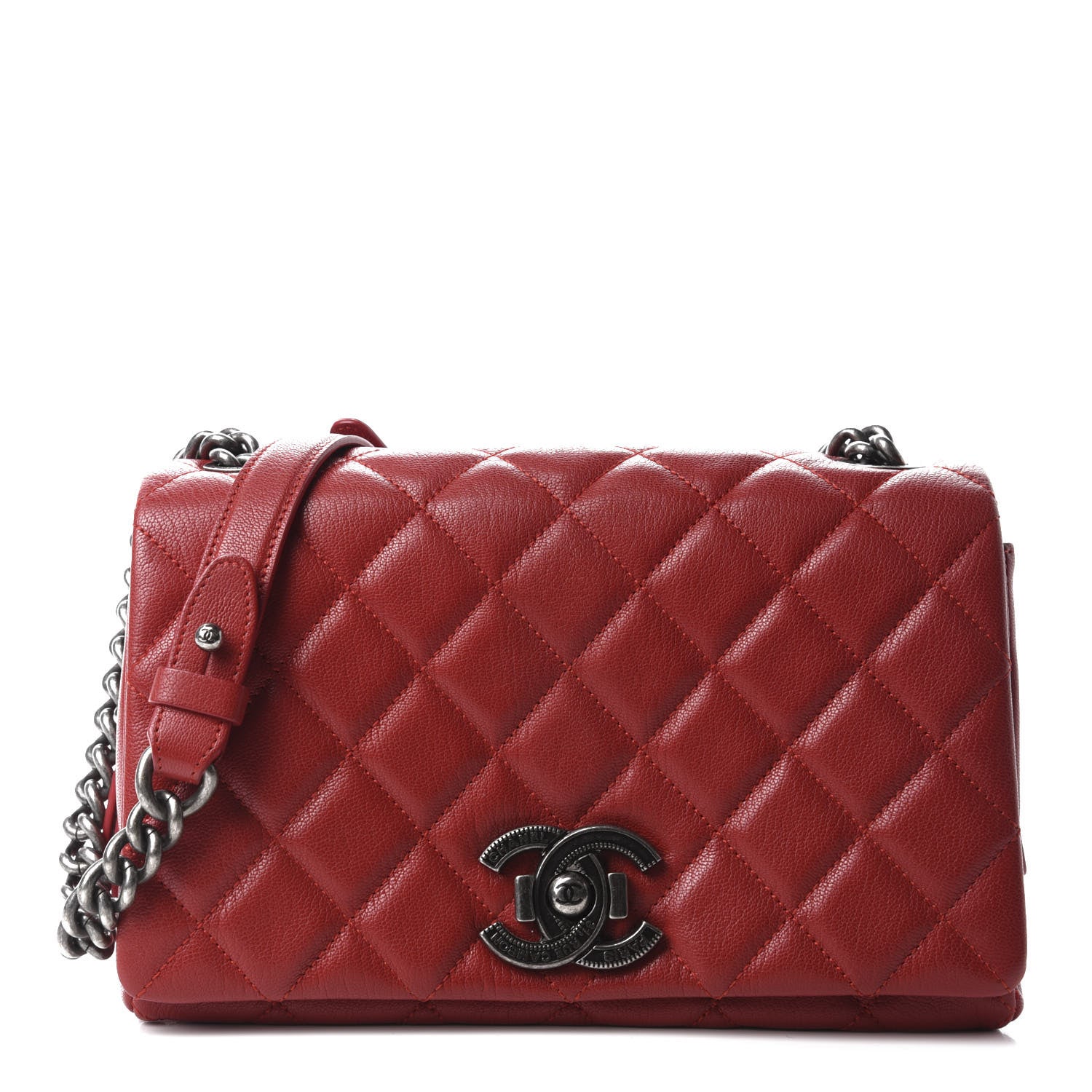 Chanel Goatskin Quilted Medium City Rock Flap Red 1 of 11