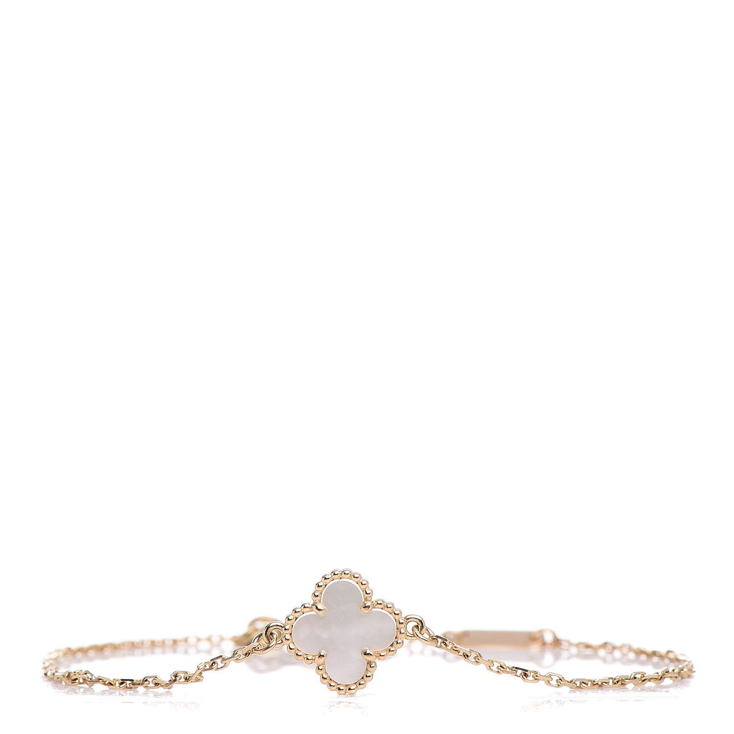 18K Yellow Gold Mother of Pearl Sweet Alhambra Bracelet