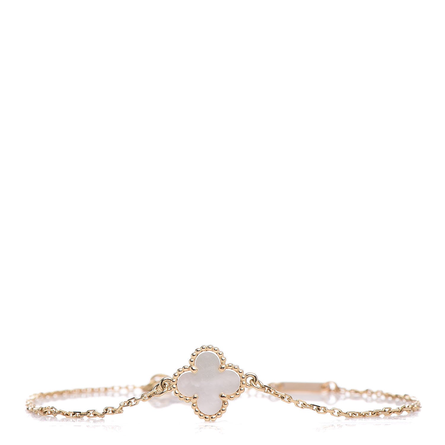 Van Cleef & Arpels 18K Yellow Gold Mother of Pearl Sweet Alhambra Bracelet 1 of 6