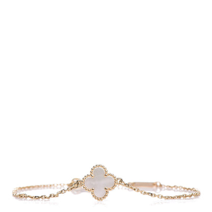 Van Cleef & Arpels 18K Yellow Gold Mother of Pearl Sweet Alhambra Bracelet 1 of 6