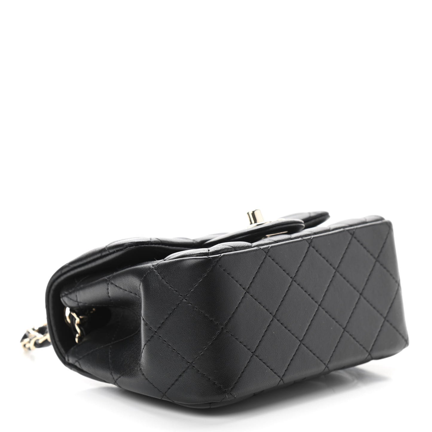 Lambskin Quilted Mini Square Flap Black