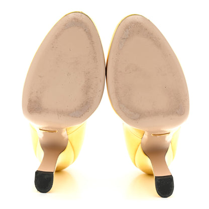 Gucci Metallic Malaga Kid Lesley Mary Jane Pumps 39.5 Gold 6 of 9