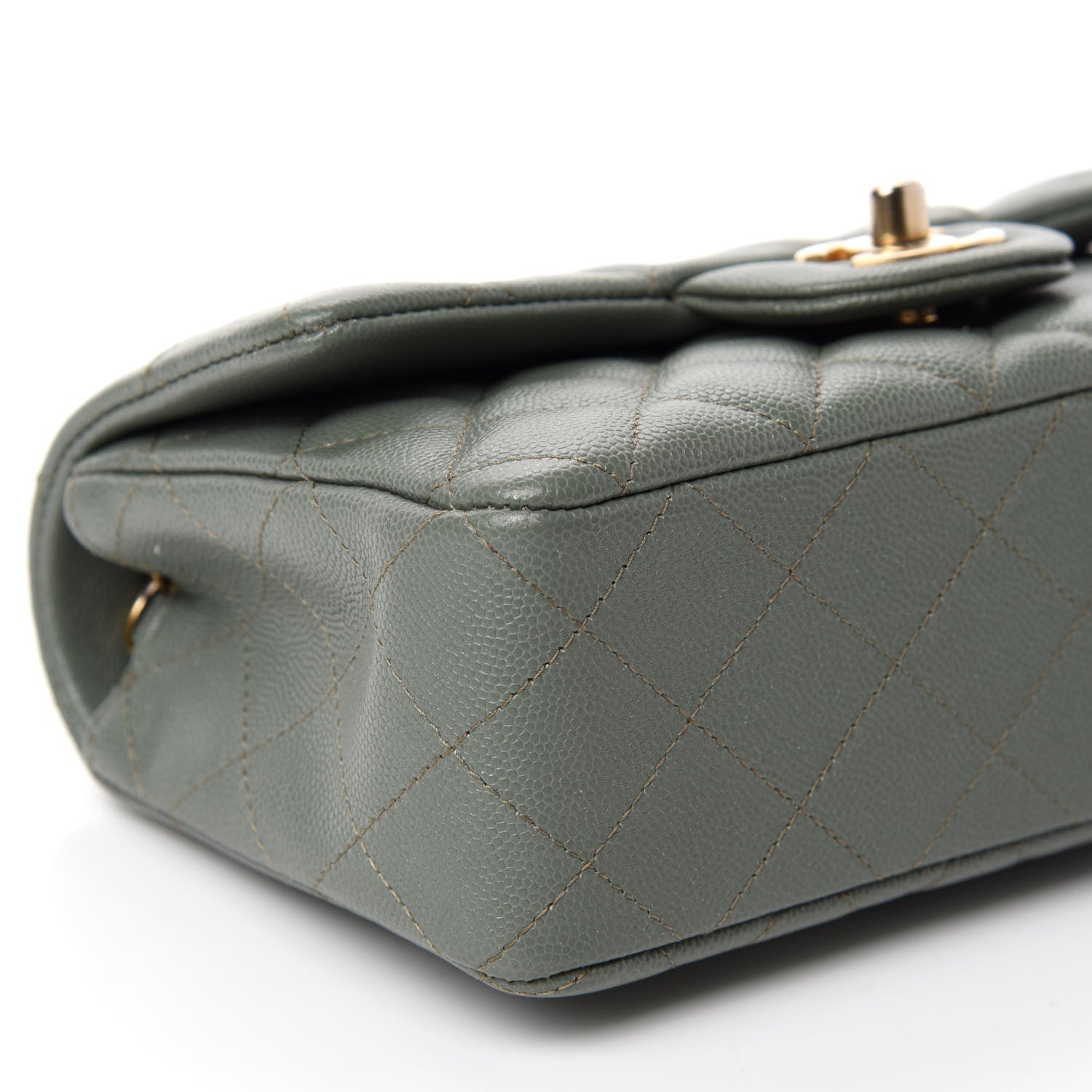 Chanel Iridescent Caviar Quilted Mini Rectangular Flap Green 6 of 11