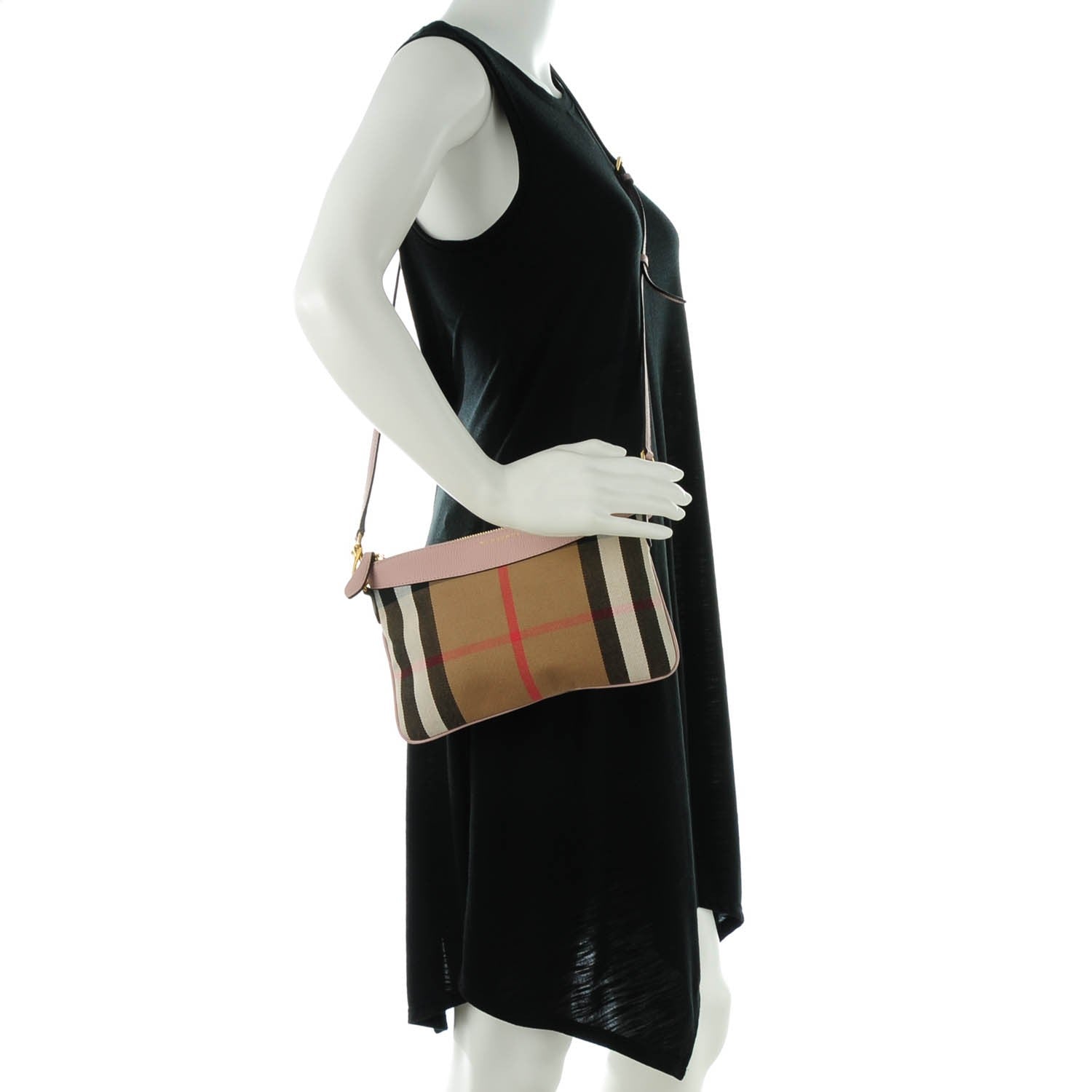 Burberry House Check Derby Peyton Crossbody Clutch Bag Pale Orchid 2 of 7