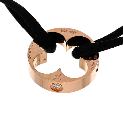 Louis Vuitton 18K Pink Gold Diamond Idylle Blossom Sun Cord Bracelet Black 3 of 3