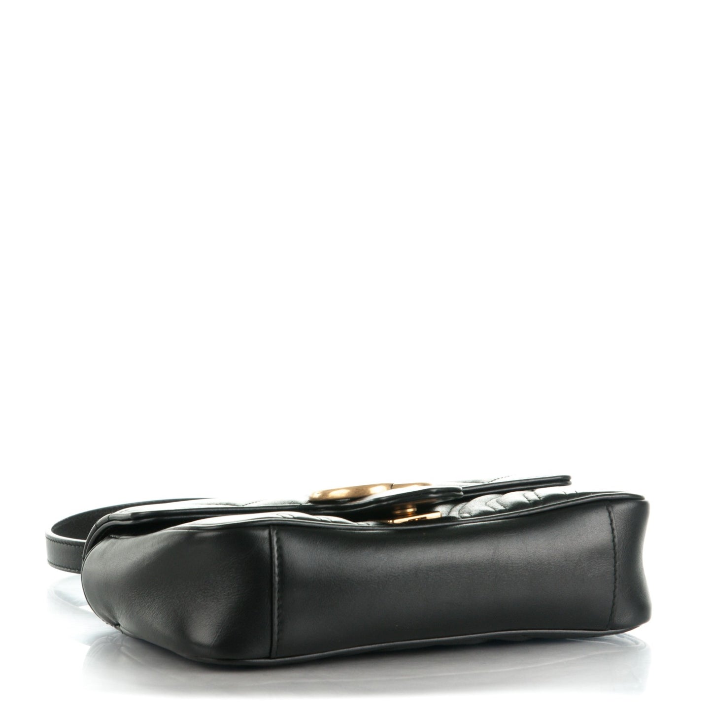 Calfskin Matelasse Mini GG Marmont Shoulder Bag Black