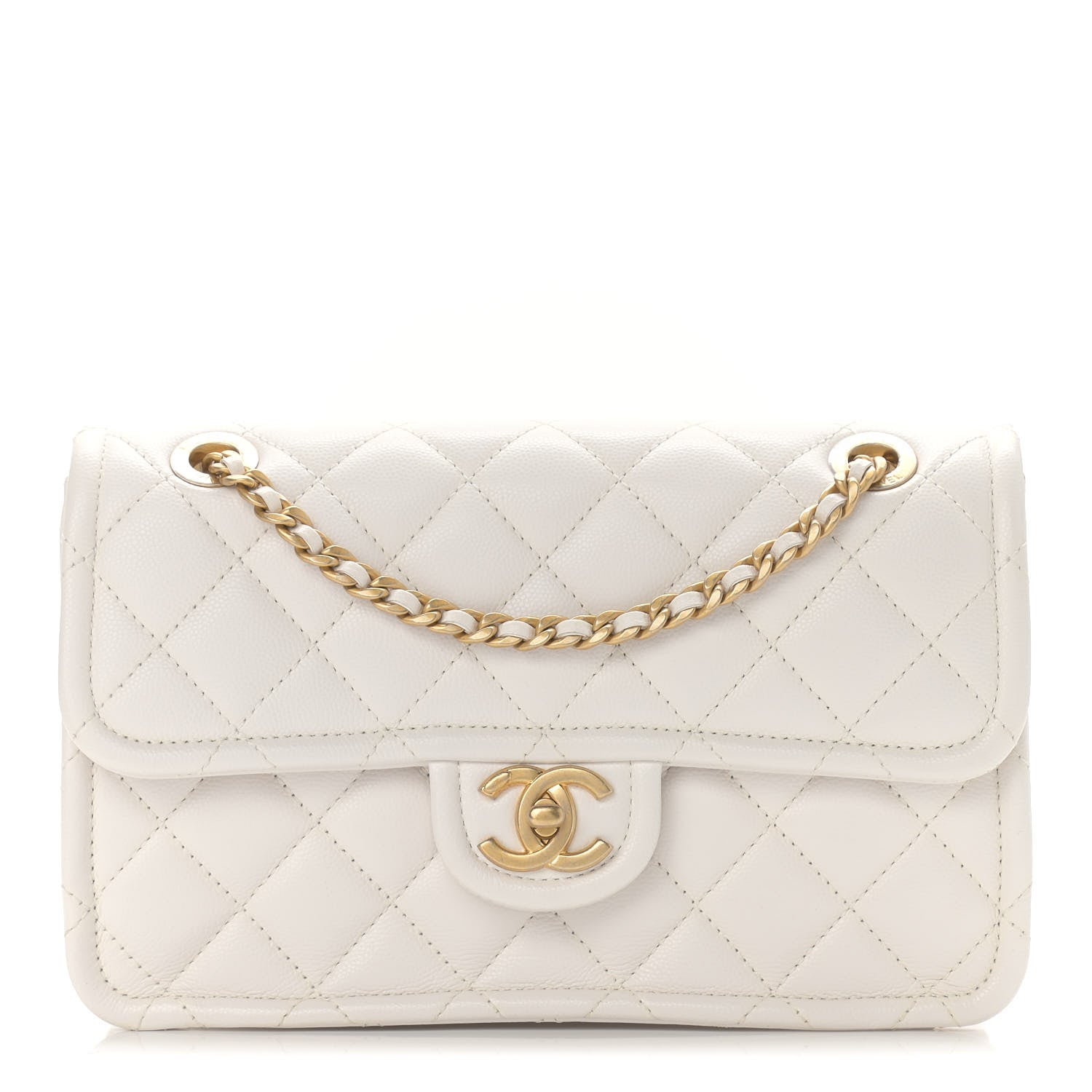 Chanel Caviar Quilted Medium Sweet Classic Flap White 1 of 10