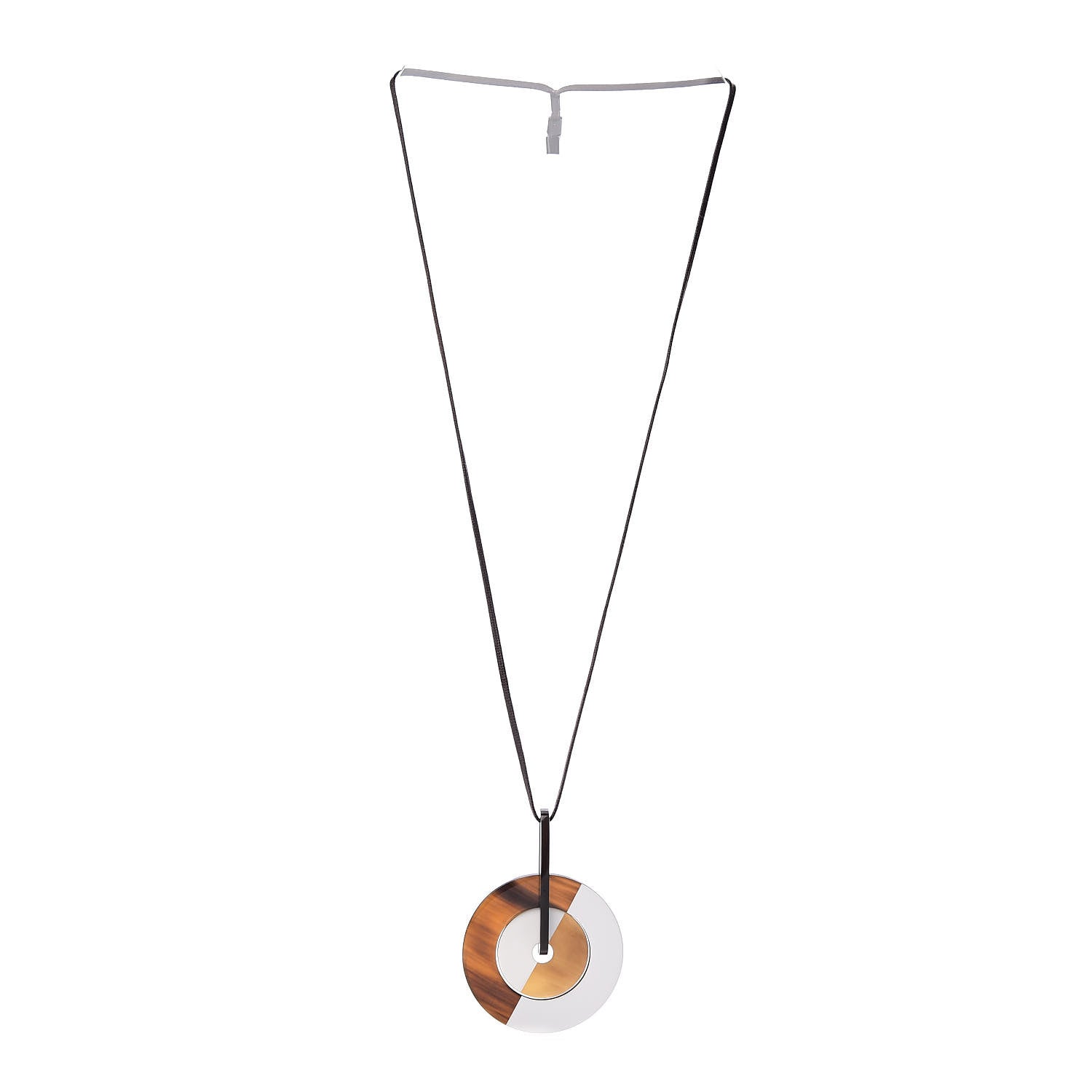 Hermes Lacquered Buffalo Horn Fidelio Pendant Necklace 3 of 4