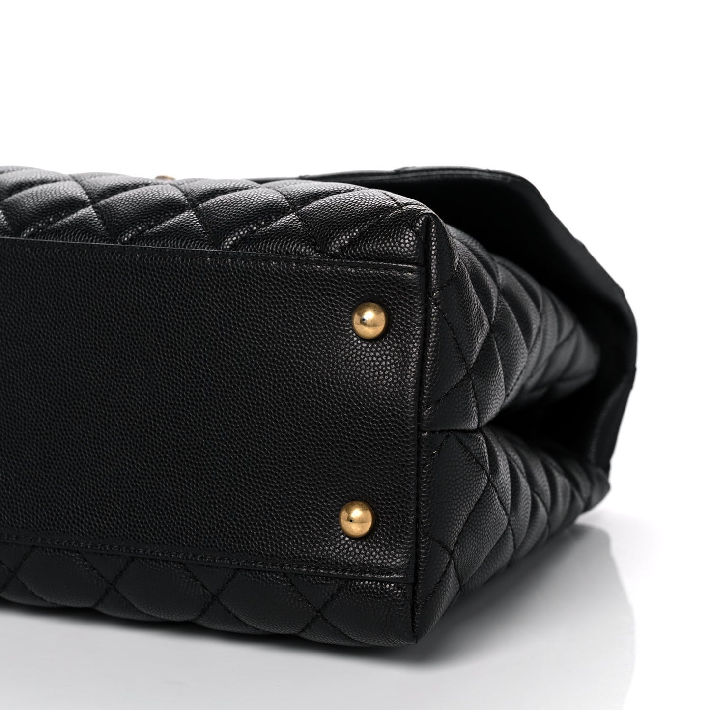 Caviar Quilted Medium Coco Handle Flap Black