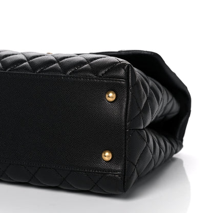 Chanel Caviar Quilted Medium Coco Handle Flap Black 10 of 11
