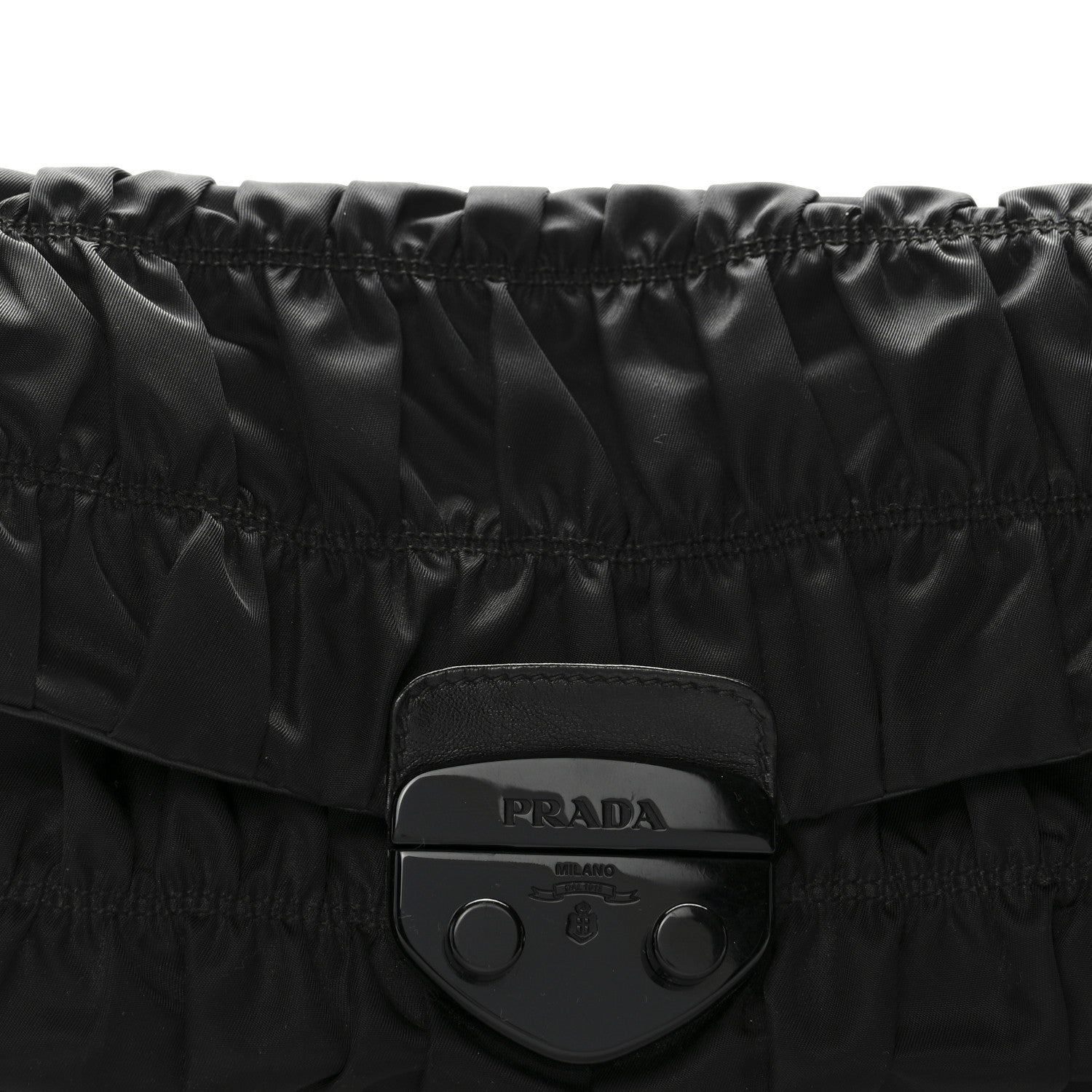 Prada Tessuto Gaufre Shoulder Bag Black 7 of 9