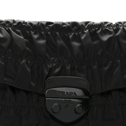Prada Tessuto Gaufre Shoulder Bag Black 7 of 9