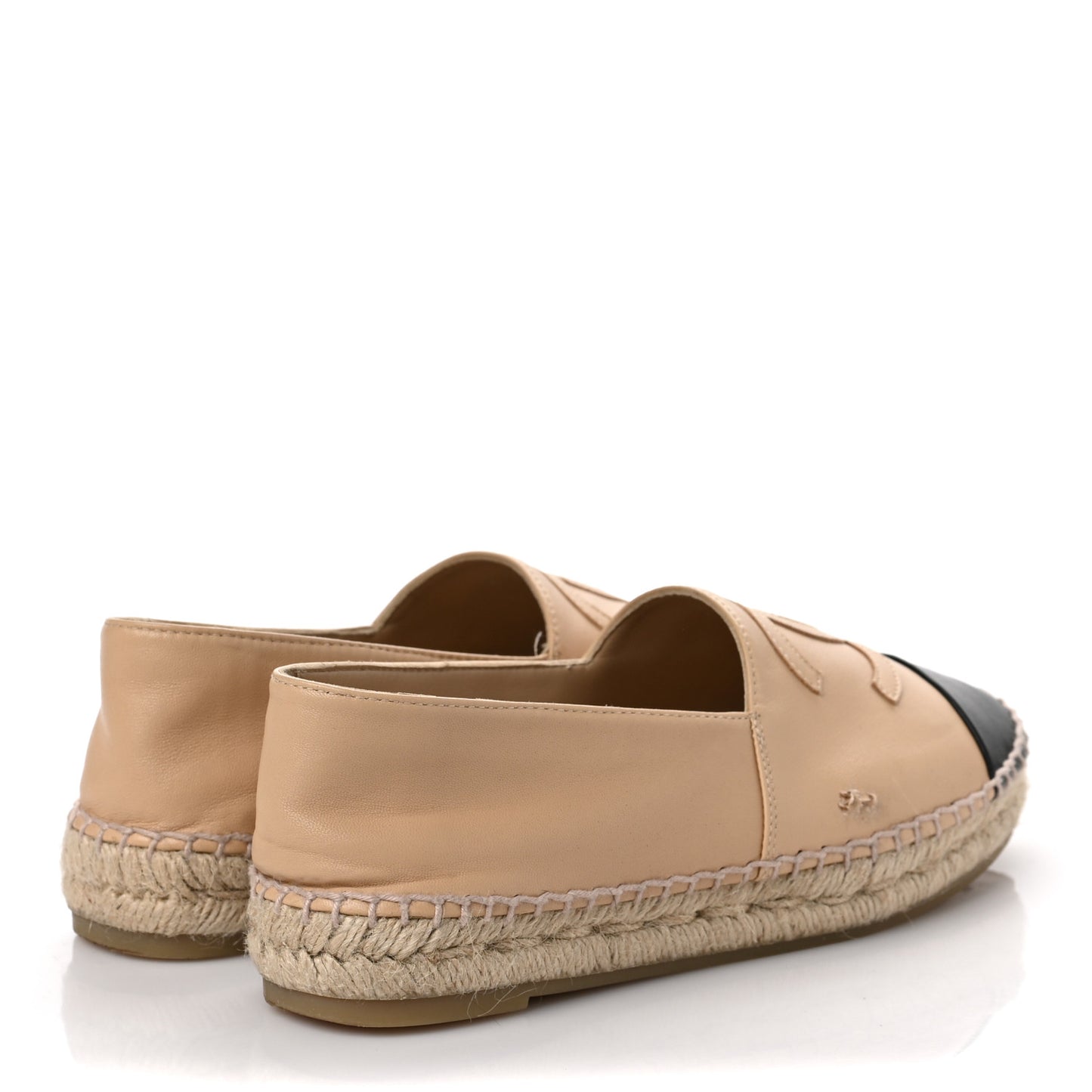 Lambskin CC Espadrilles 37 Beige Black