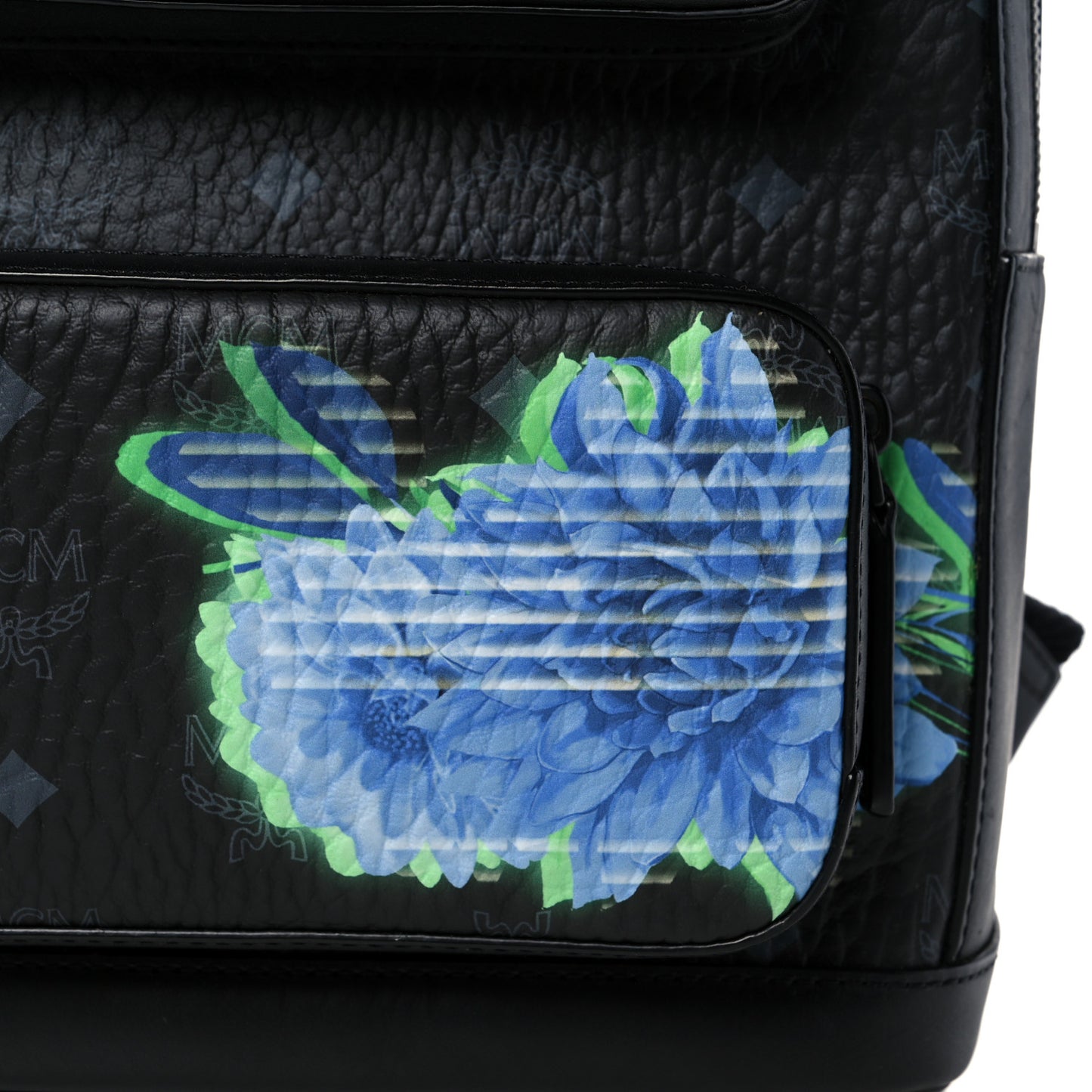 Calfskin Ottomar Tech Flower Backpack Black