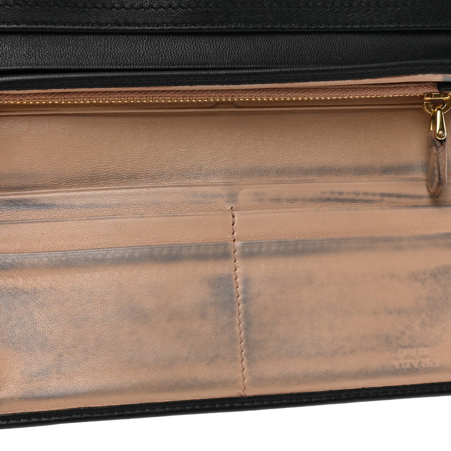 Calfskin Continental Flap Wallet Black