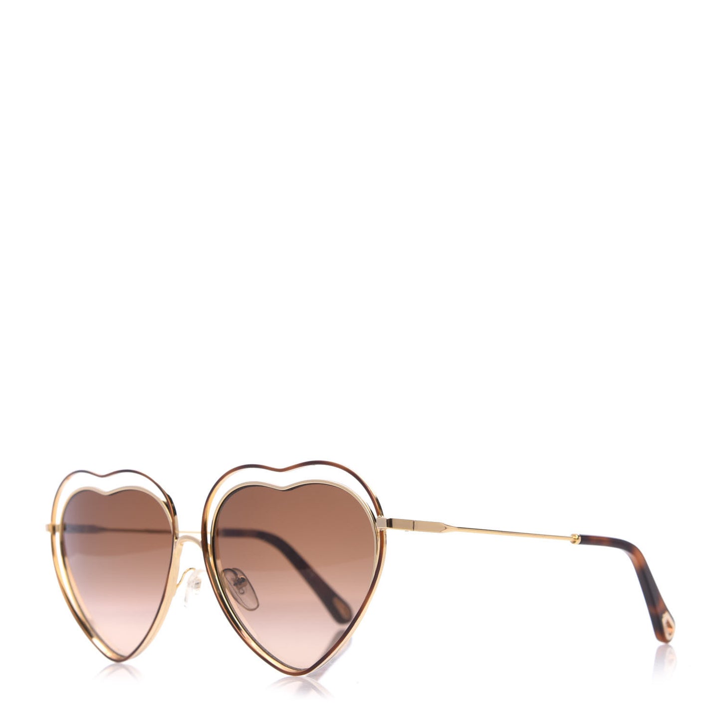 Metal Poppy Love Heart Sunglasses CE131S Gold Brown