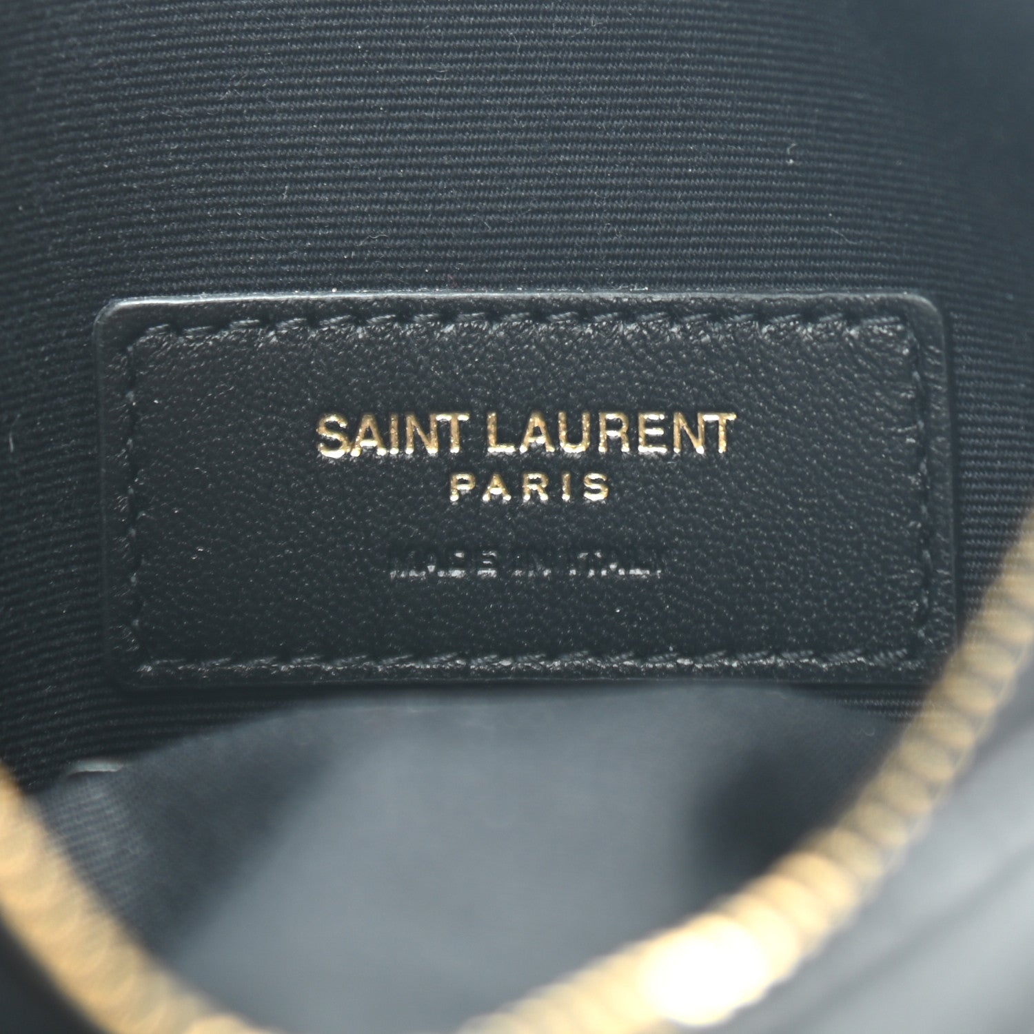 Saint Laurent Grain De Poudre Chevron Monogram Bill Pouch Black 6 of 7