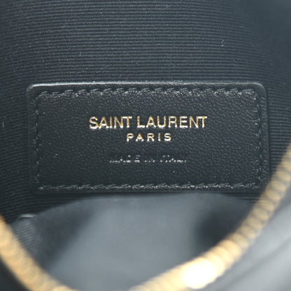 Saint Laurent Grain De Poudre Chevron Monogram Bill Pouch Black 6 of 7