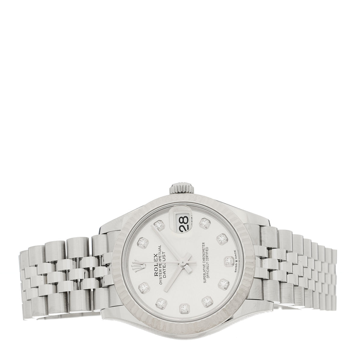 Stainless Steel 18K White Gold Diamond 31mm Oyster Perpetual Datejust Watch Silver 278274
