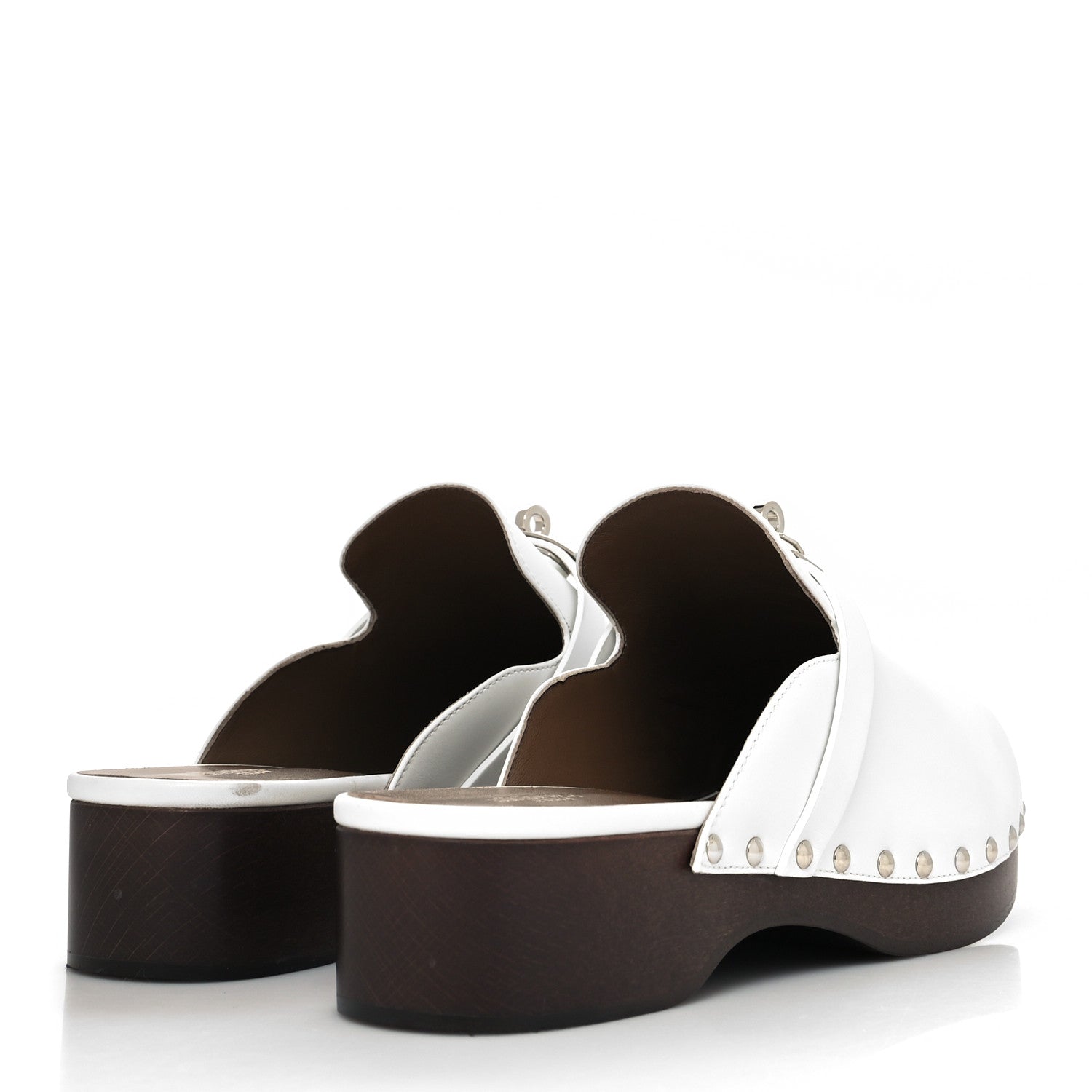 Hermes Calfskin Carlotta Mules 41 White 4 of 11