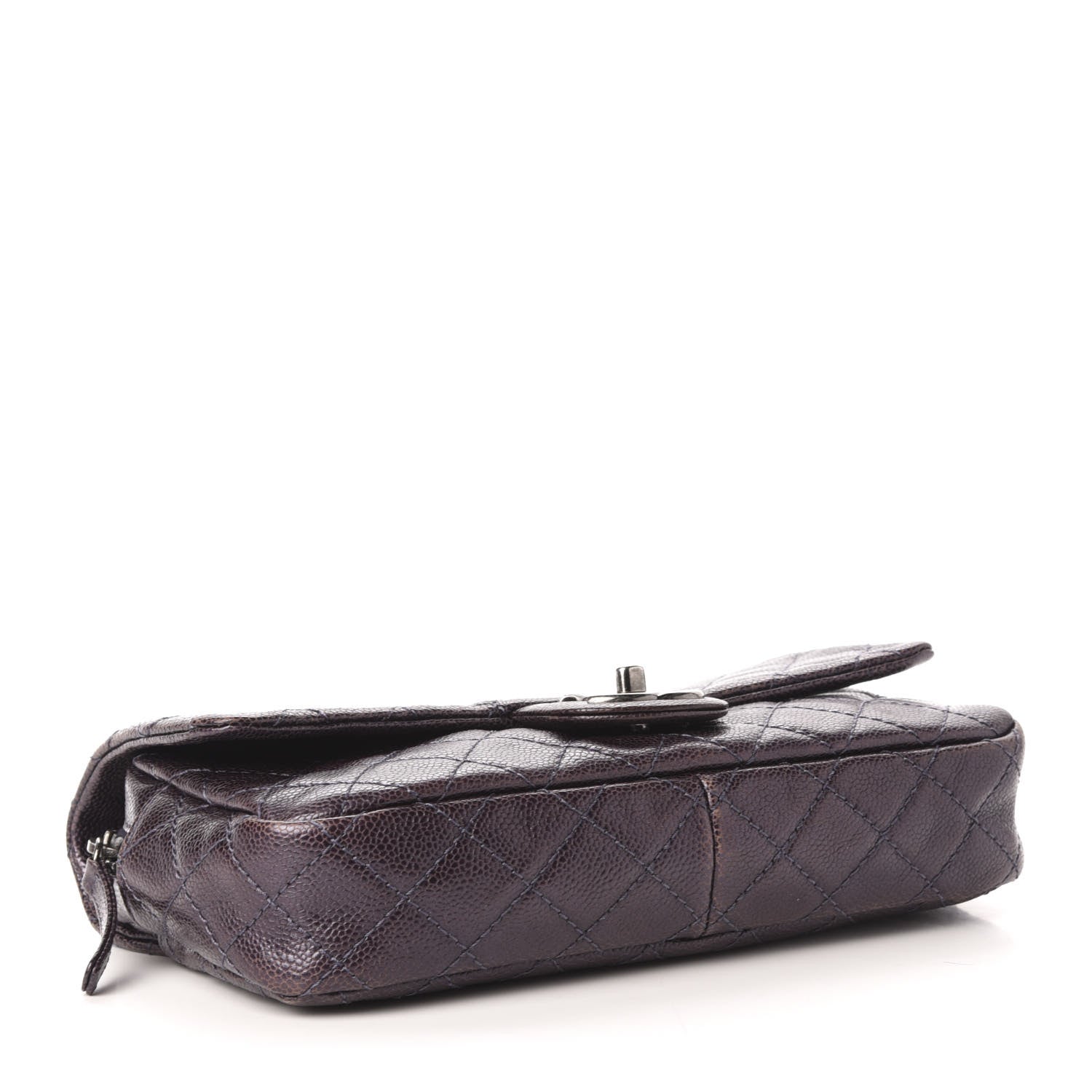 Chanel Iridescent Caviar Quilted Small Chic Flap Dark Purple 4 of 11
