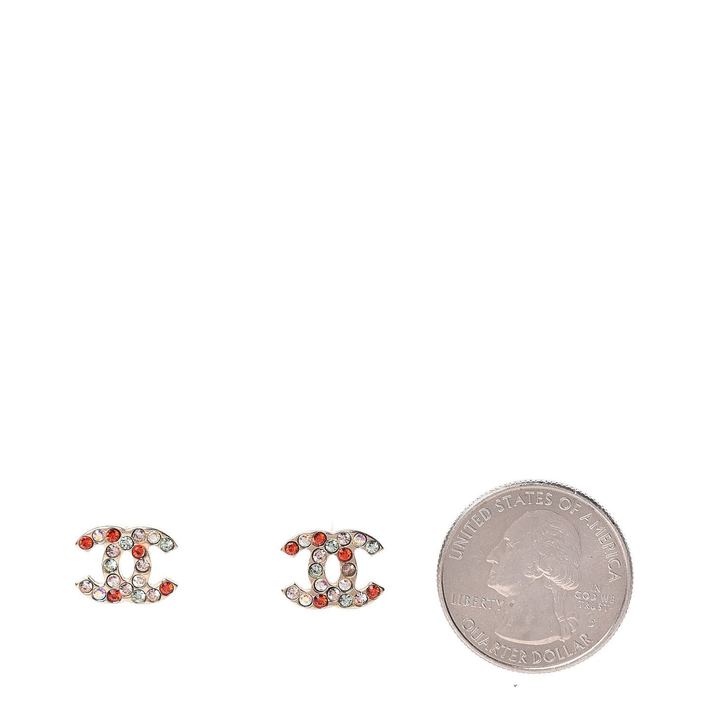 Crystal CC Earrings Gold Multicolor