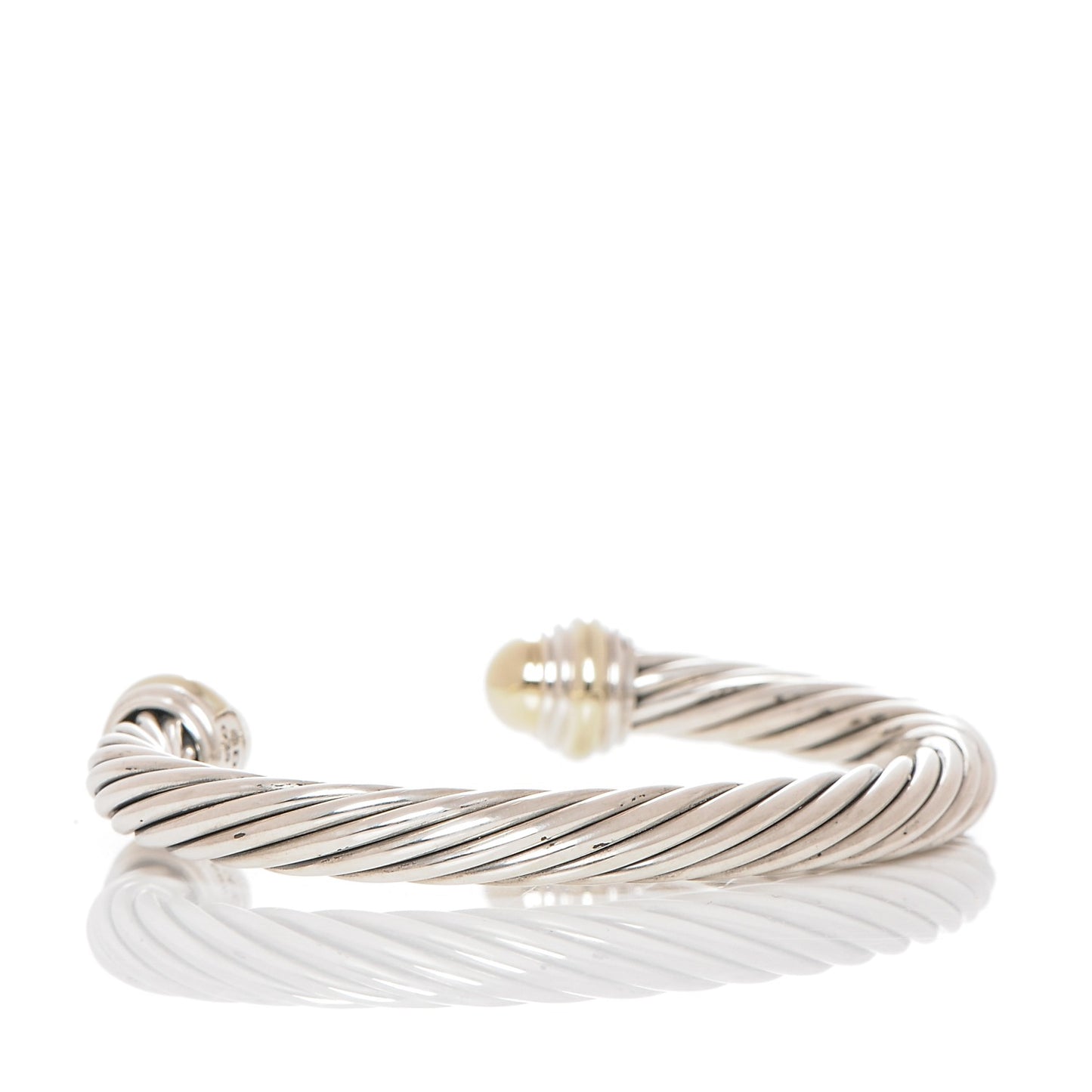 Sterling Silver 14K Yellow Gold 7mm Cable Classics Bracelet